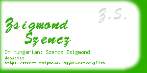 zsigmond szencz business card